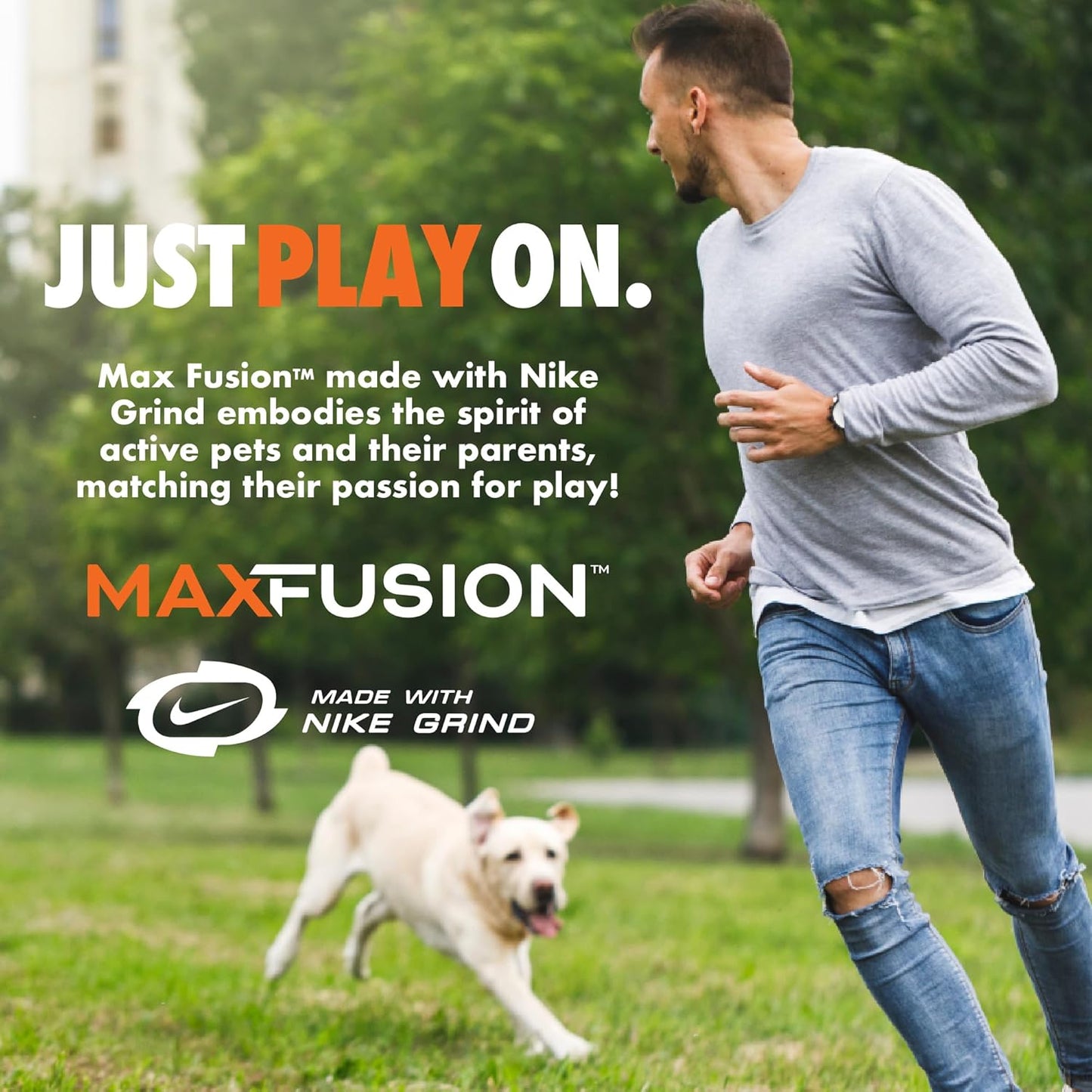 Max Fusion with Nike Grind, Arlee Pop It Dog Toy, Chew Toy for Play, Fetch, Tug, M