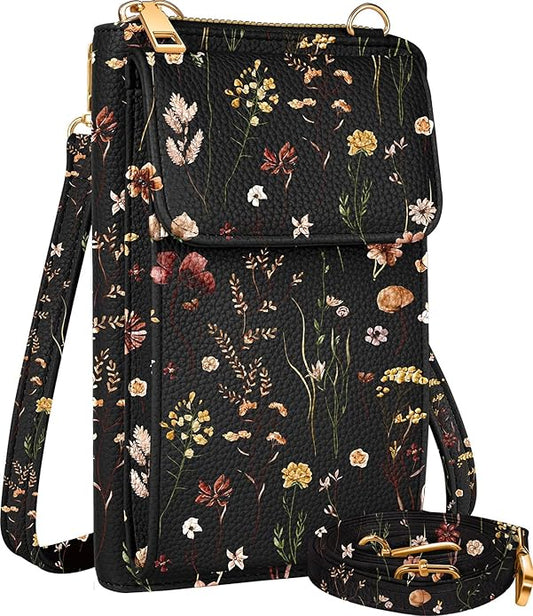 Cute Crossbody Purse Cell Phone Bags for Women - Leather Cellphone Wallet Purse with Handle Rope and Adjustable Shoulder Rope