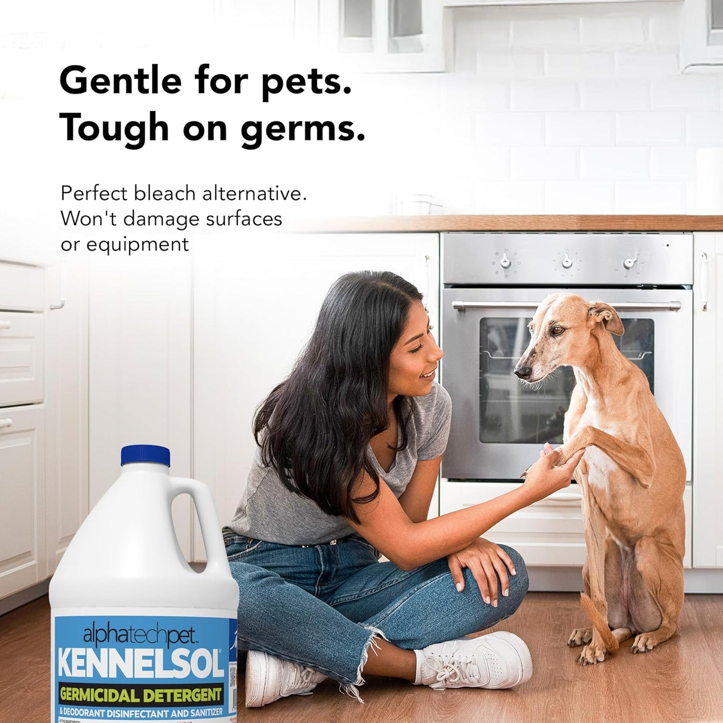ATP KennelSol 1-Step Kennel Cleaner - 1 Gallon Liquid Disinfectant, Effective Against Bacteria and Viruses, Deodorizer Wintergreen Scent by Alpha Tech Pet