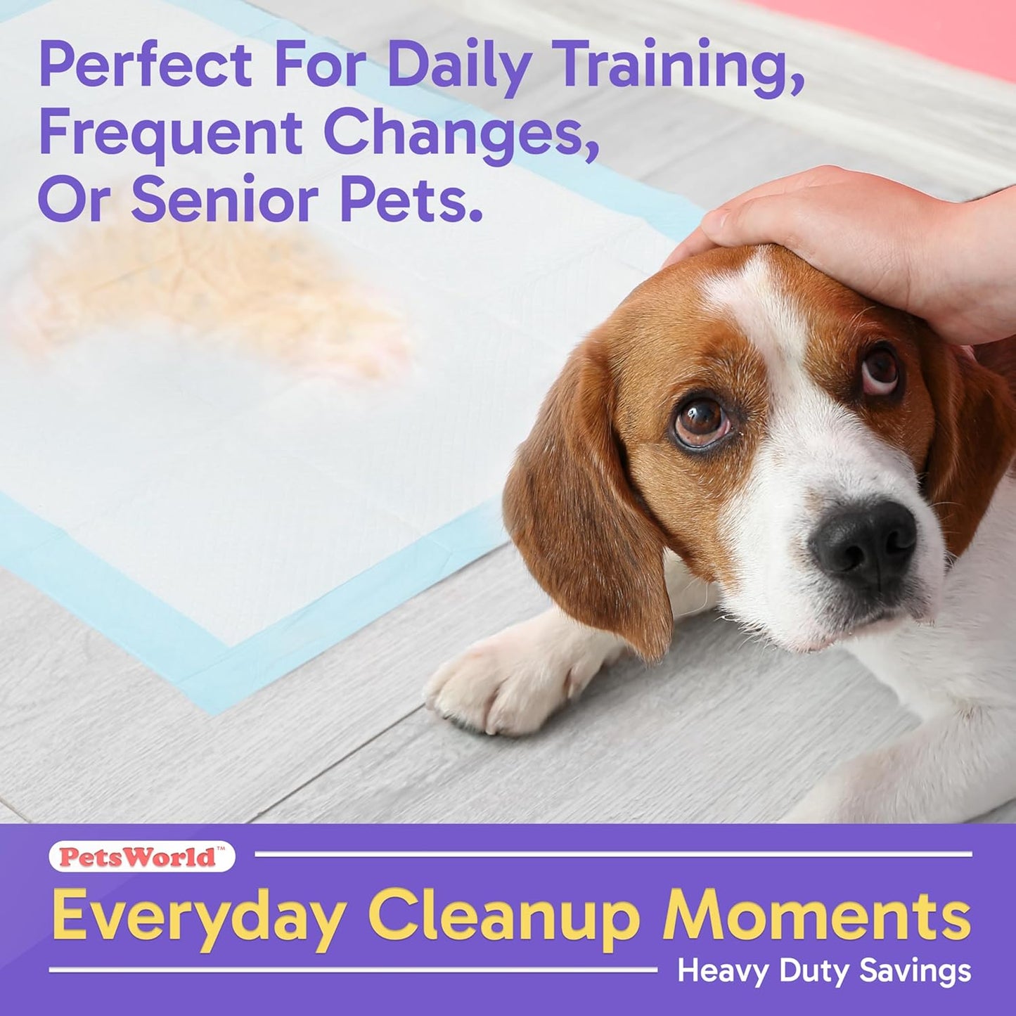 PETSWORLD Puppy Pads, 23x36 Inch, 1200 Count - Puppy Pee Pads for Dogs, Tear Resistant, Economy Value, Super-Absorbent Polymer Gel Core, Perfect for Puppies, Smaller Dogs