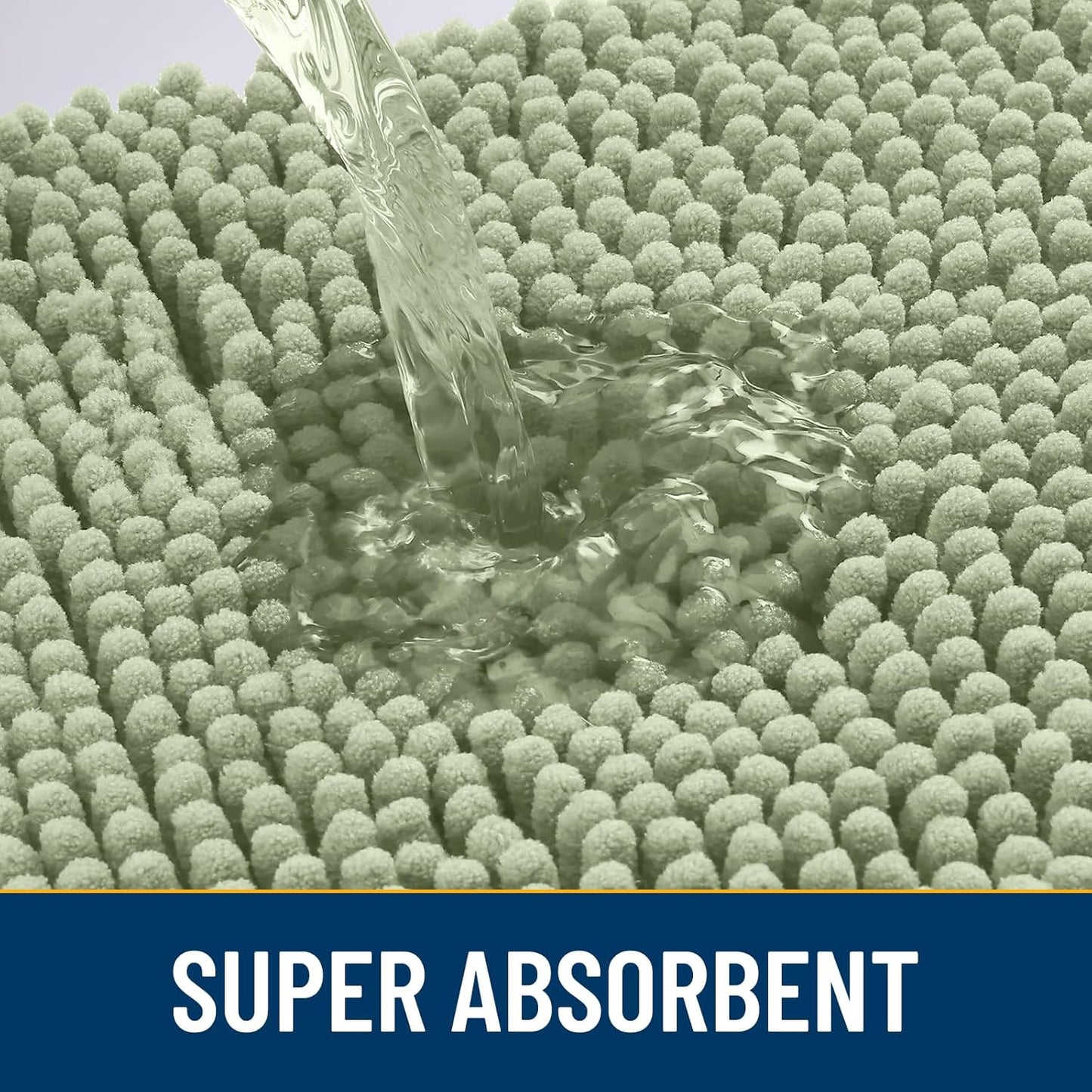 Smiry Dog Door Mat for Muddy Paws 30x20, Absorbs Moisture and Dirt Doormat, Non-Slip Washable Quick Dry Chenille Front Door Mat Indoor Entrance, Entryway Carpet for Inside Floor, Sage Green