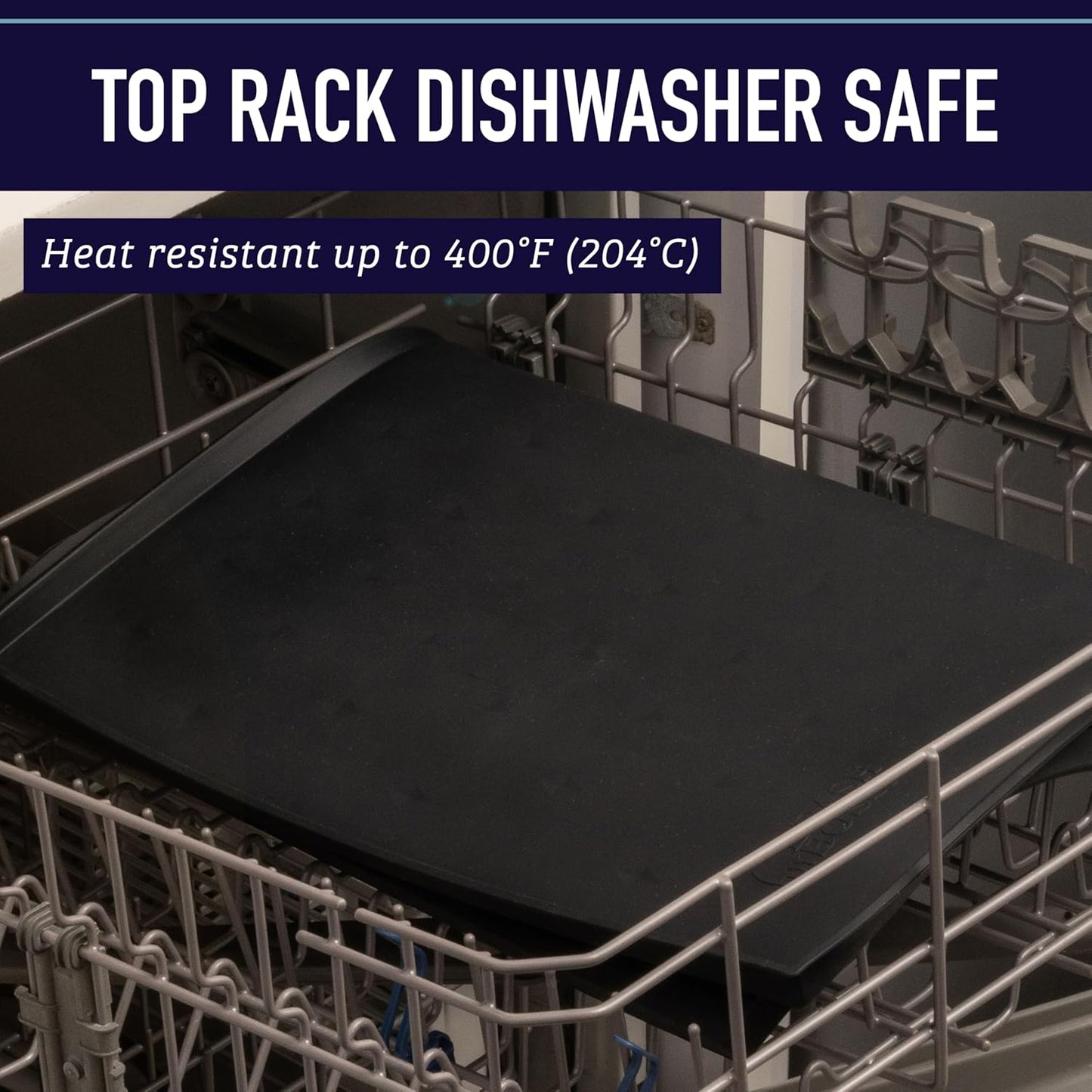 Leash Boss Dog Food Mat for Food and Water Bowls, Waterproof Silicone Pet Feeding Mat for Floors, Extra Tall Raised Edges, Cat and Dog Placemat for Floors, Dishwasher Safe (Medium: 20"x13" - Navy)