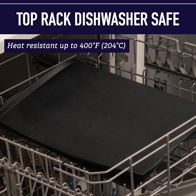 Leash Boss 2 Pack Dog Food Mats for Food and Water Bowls, Thick Waterproof Silicone Pet Feeding Mat for Floors, Extra Tall Raised Edges, Cat and Dog Placemat for Floors, Dishwasher Safe