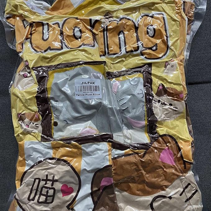 Cute Cat Plush Pillow Toy, 8" Removable Fluffy Animal Doll, Soft Cotton Stuffed Sofa Chair Decor for Kids & Girls