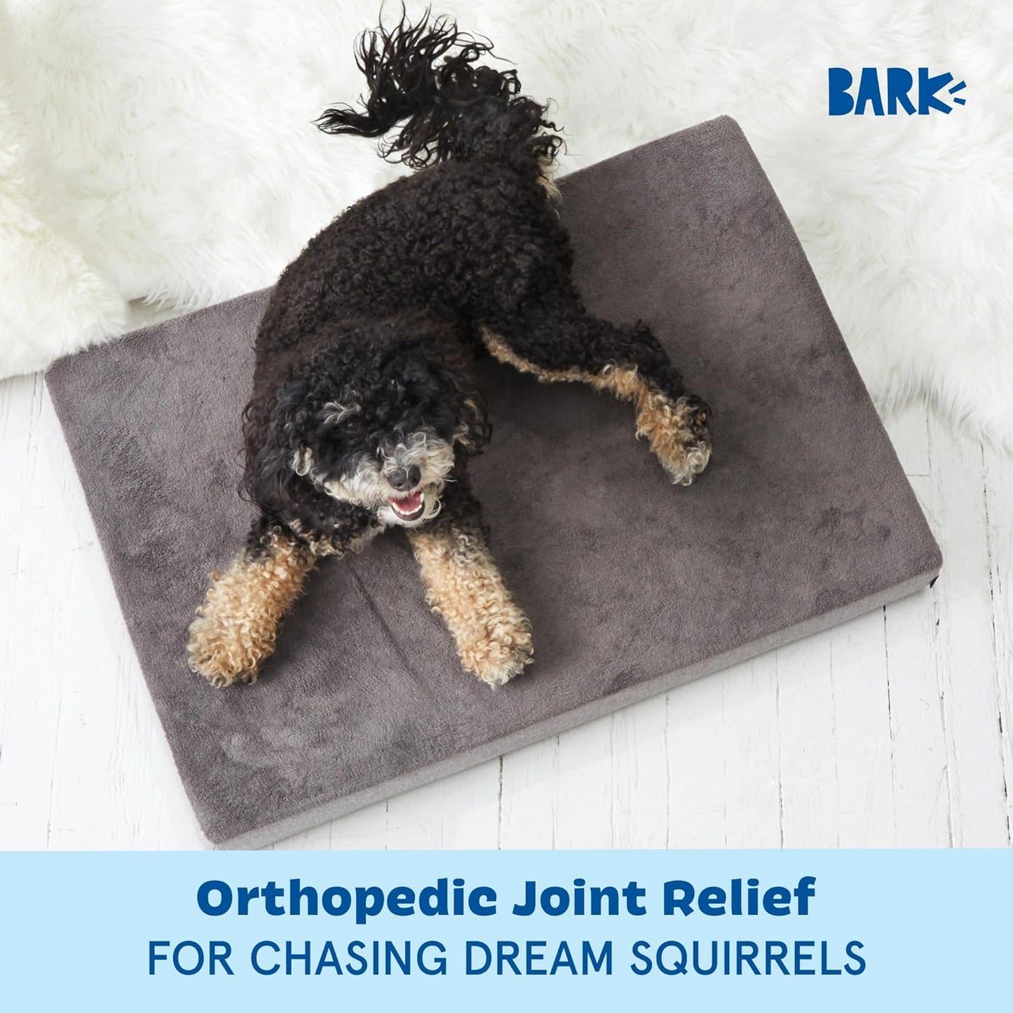 Barkbox Orthopedic Dog Bed with Memory Foam, Premium Comfort for Dogs and Puppies, Dog Beds for Joint Relief and Restful Sleep, Durable and Easy to Clean - Grey, Medium