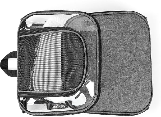 Cat Carriers Dog Carrier Pet for Small Medium Cats Dogs Puppies up to 25 Lbs, TSA Airline Approved Soft Sided, Collapsible Travel Puppy - Black Grey (M: 13" LX11.4 WX17.3 H, Black)