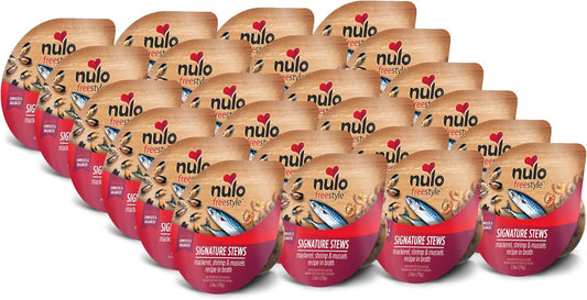 Nulo Freestyle Cat & Kitten Wet Food Signature Stew - Premium All Natural Grain-Free Food Topper With No Added Minerals or Preservatives - High Animal-Based Protein - 2.8 Ounce (Pack of 24)