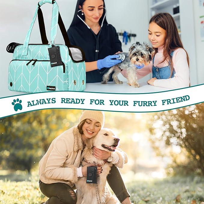 PetAmi Dog Poop Bag Holder for Leash, Dog Poop Bag Dispenser with Clip, Dog Waste Bag Holder for Pet, Dog Treat Pouch, Doggy Walking Camping Accessories with Trash Bag Roll, Black 1 Pack