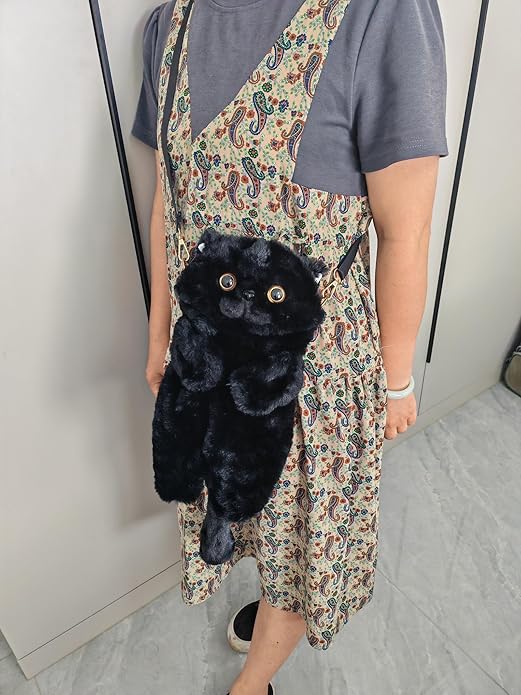 HUIJUFU Women's Cat Shaped Purse - Black Crossbody Shoulder Bag