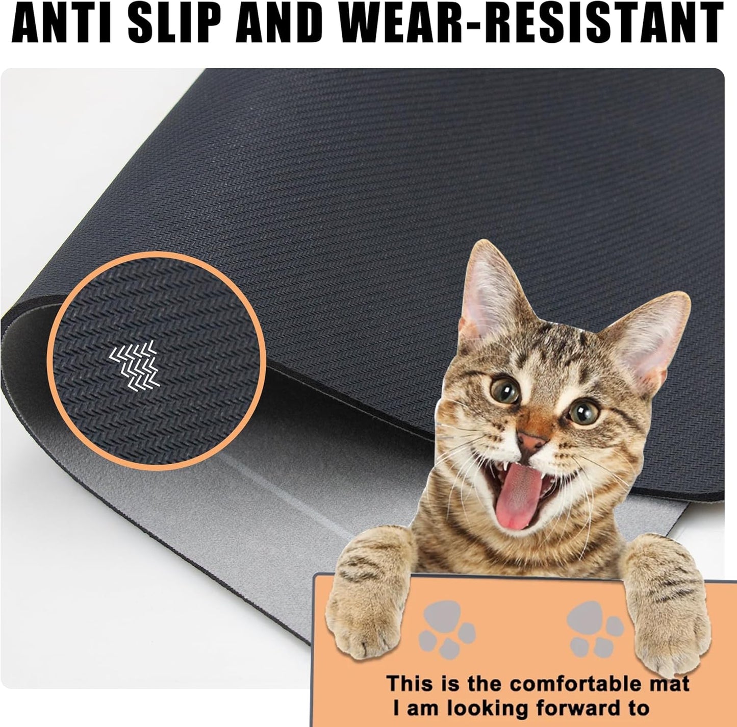 YCT Cat Pet Food Mat - Non-Slip Bottom Absorbent Quick Dry Feeding Mat for Dogs and Cats - Pet Supplies, 11.8"x18.1" Gray