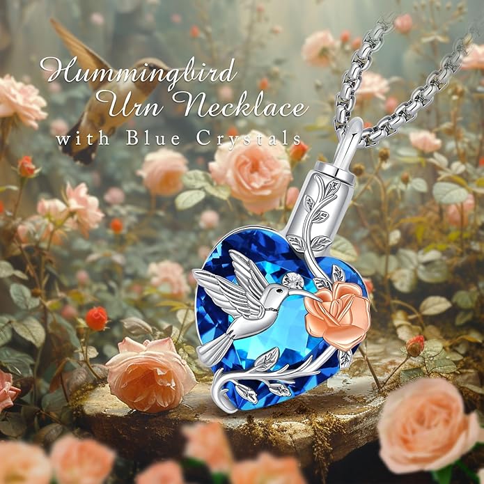 EUDORA Sterling Silver Urn Necklace for Ashes for Women Men, Ash Pendant for Human Cat Dog Ashes, Necklace for Ashes of Loved One Dad Mom Papa Pet Cremation Souvenir Jewelry for Funeral, 20inch