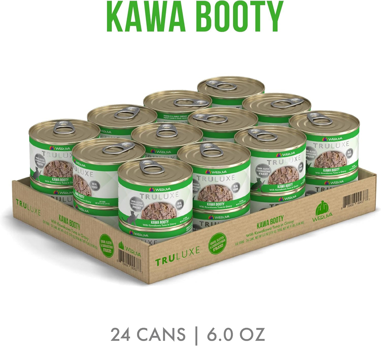Weruva TruLuxe Cat Food, Kawa Booty with Kawakawa Tuna in Gravy, 6oz Can (Pack of 24)