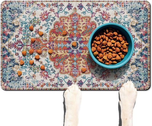 Pet Feeding Mat for Floors Waterproof Dog Mat for Food and Water Absorbent Quick Dry Non Slip mat for Cat Bowls