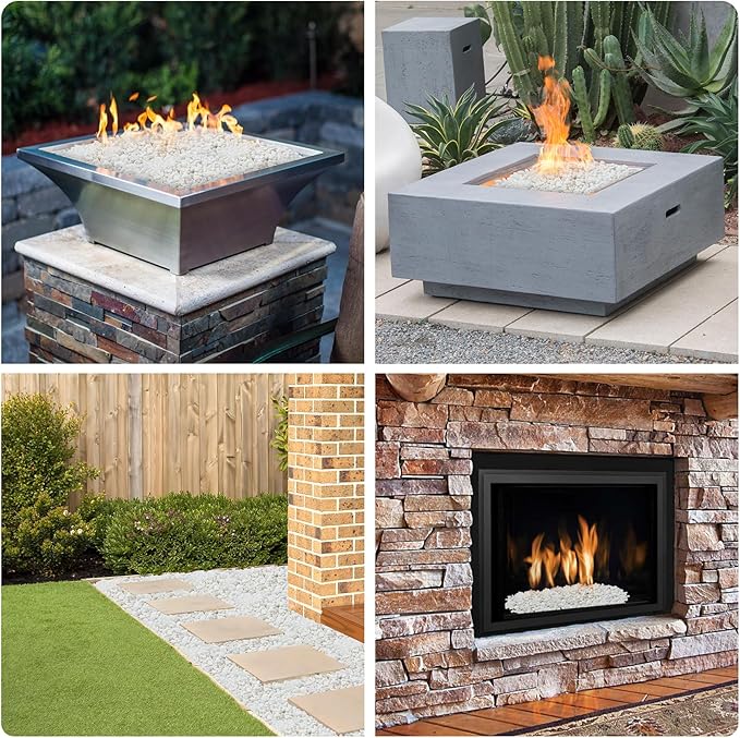 Mr. Fireglass 10 lbs White Pebbles,1/5" Natural Decorative River Rocks Aquarium Gravel for Indoor Plants, Vases, Succulents and Outdoor Garden Landscaping