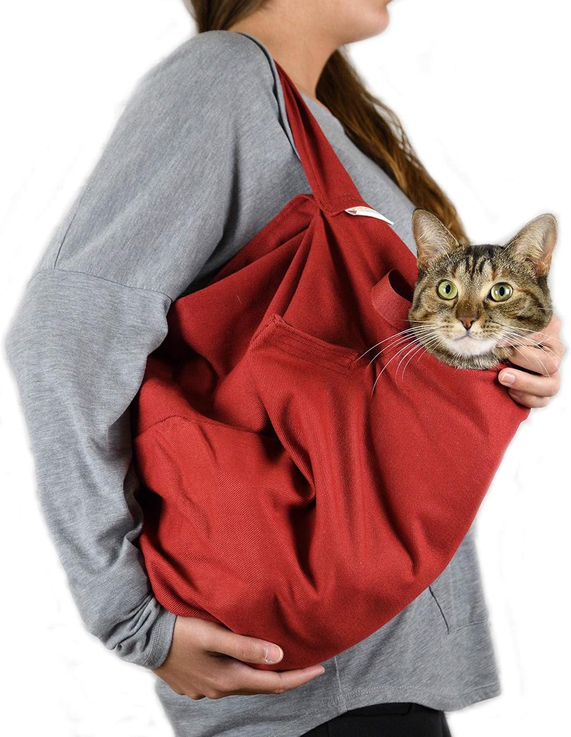 Cozy Comfort Carrier - Large Soft Red Cat Carrier and Cat Restraint Bag for Nail Trimming, Vet Visits, Medication Administration, Dental Care, and Travel