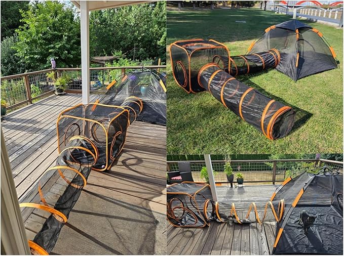 Catio Outdoor Cat Enclosures for Indoor Cats, 4-in-1 Outside Large Playground Include Portable Cat Tent, for Cats and Other Pets