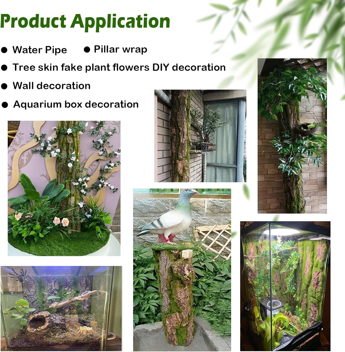 kathson Reptile Cork Terrarium Background Decor Climbing Mat Habitat Fitting Bark Backdrop Wall Artificial Moss for Lizard Gecko Bearded Dragon Chameleon(3 Pcs)