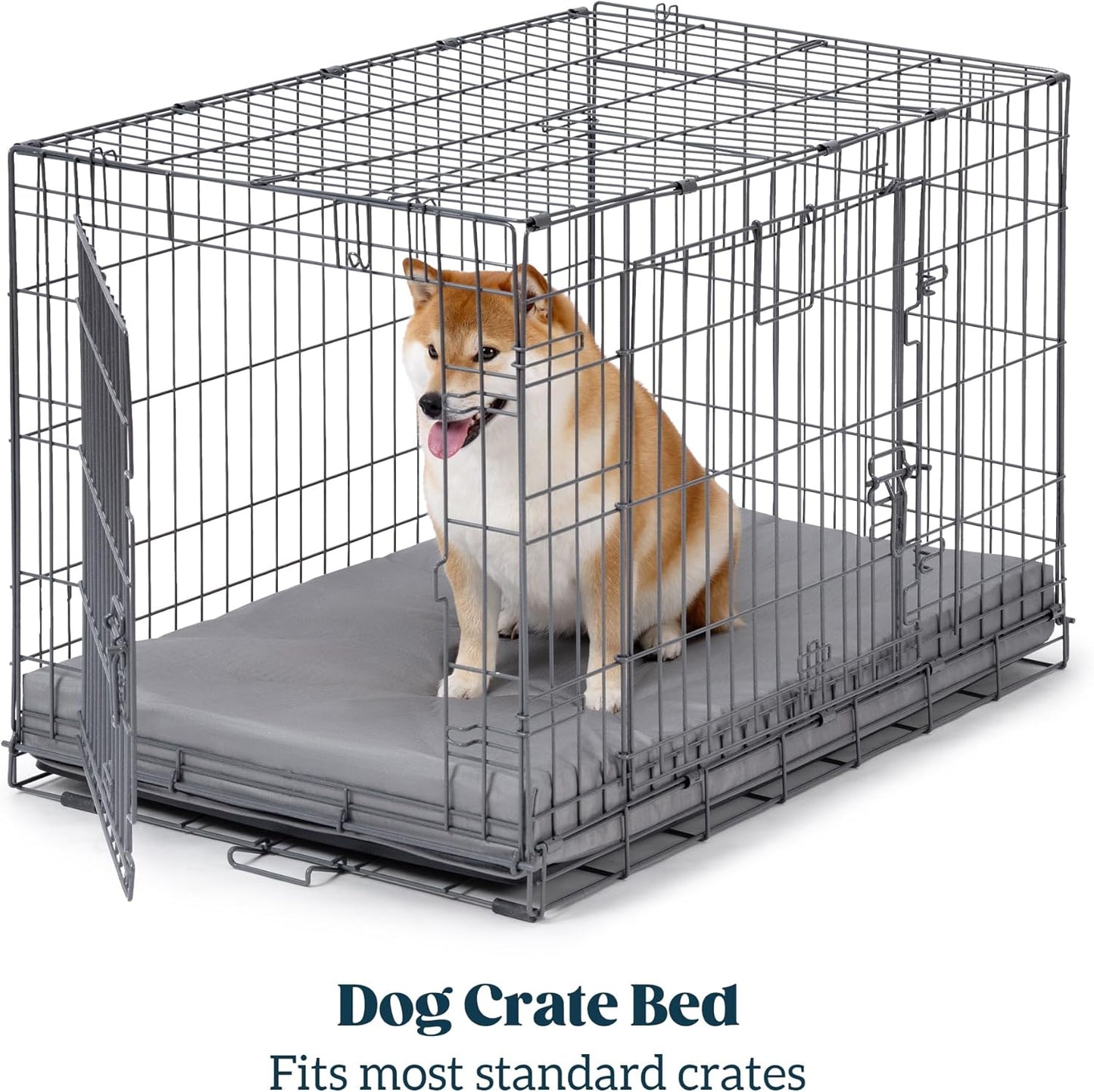 Cybarmour Indestructible Dog Bed - Outdoor Waterproof Chew Proof Dog Crate Pad - Orthopedic Kennel Mat for Aggressive Chewers - Large Breeds & Fits 36-Inch Crate - 35"x22", Limestone