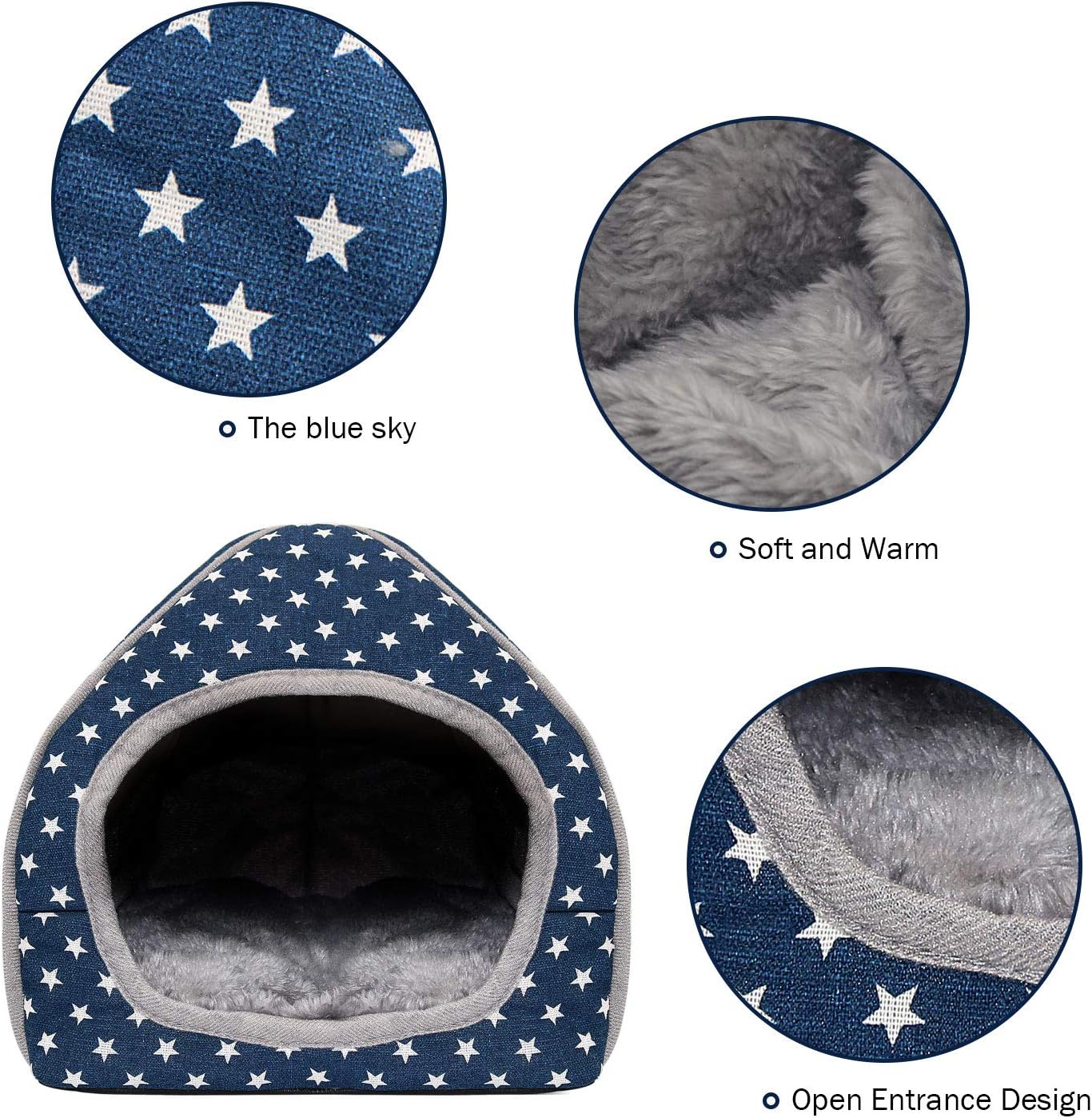 BWOGUE Guinea Pig House Bed Cozy Hamster Cave Large Hideout for Dwarf Rabbits Hedgehog Bearded Dragon Winter Nest Hamster Cage Accessories