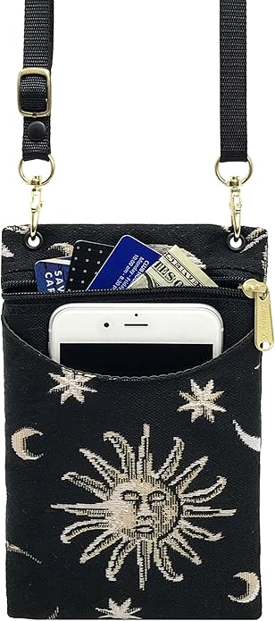 Danny K. Women's Tapestry Crossbody Cell Phone or Passport Purse, Handmade in USA