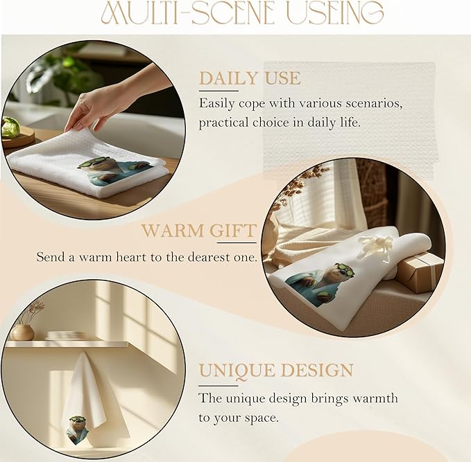 Funny Bathrobe Otter Hand Towels for Bathroom Washroom Restroom, Sea Otters Gifts Bath Decorative Towels, Kids Hand Towels, Gifts for Women Men Otter Lovers, 16x24 Inch