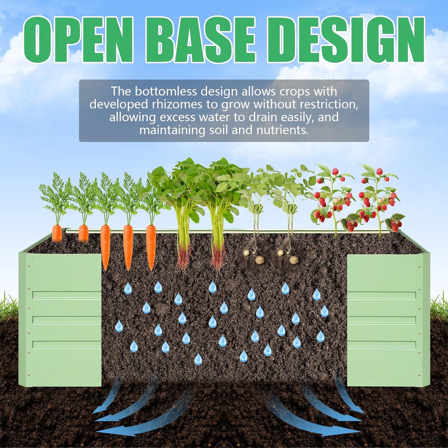 SnugNiture Galvanized Raised Garden Bed 6x3x2FT Outdoor Large Metal Planter Box Steel Kit for Planting Vegetables, Flowers