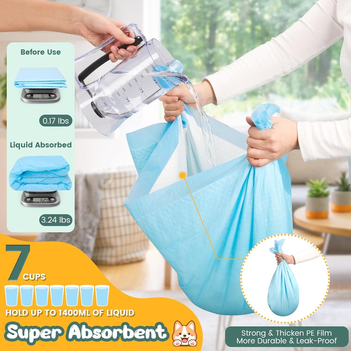 Extra Large Puppy Pads 28" x 34"-30 Count, Super Absorbent Dog Pee Pads Quick Drying Leak-Proof X-Large Dog Training Pads Disposable Training Pads for Dogs Puppies Cats