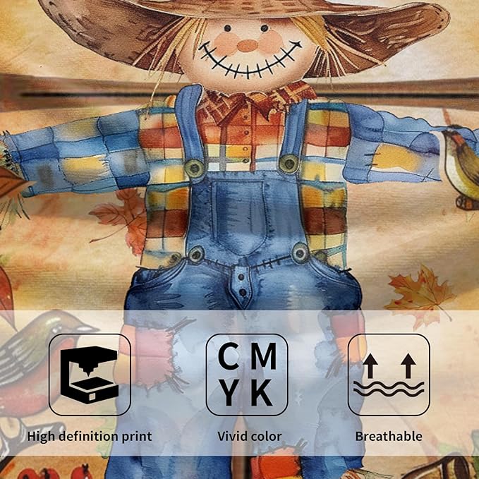 Giwawa Fall Scarecrow Hand Towels Set of 2 Autumn Pumpkin Bathroom Towel Seasonal Holiday Decorative Fingertip Towel Kitchen Fast Drying Washcloth