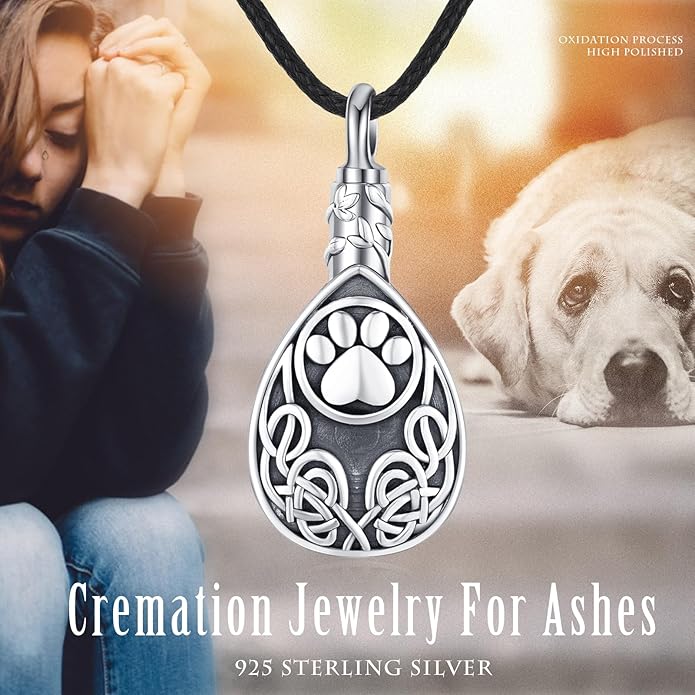 CUOKA MIRACLE Urn Necklace Ashes Sterling Silver Skull Urn Necklace Personalized Cremation Memorial Skull Ash Keepsake Pendant Cremation Jewelry