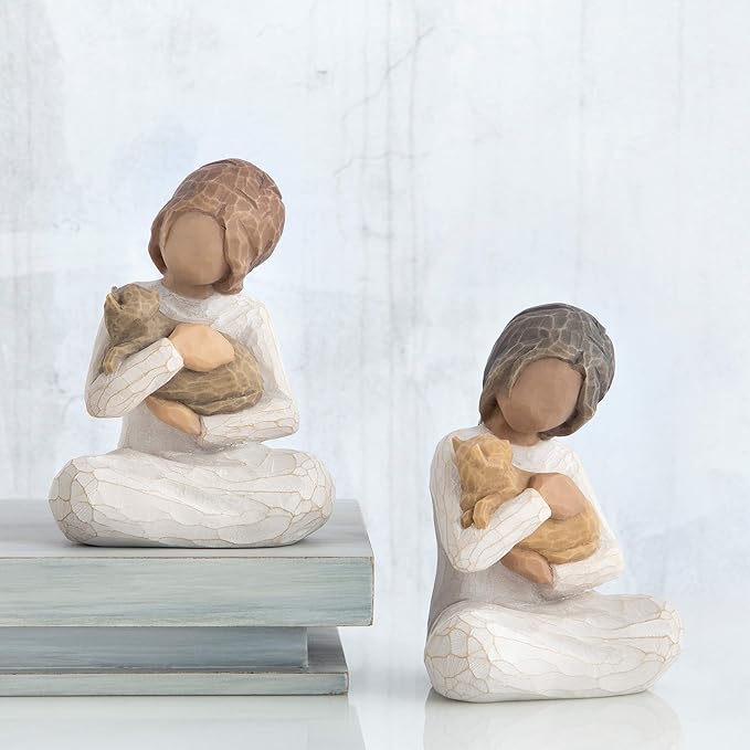 Willow Tree Kindness (Girl), Above All, Kindness, Expresses Relationship with A Much-Loved Pet, A Gift to Celebrate an Adoption, for Animal Lovers and Cat Owners, Sculpted Hand-Painted Figure