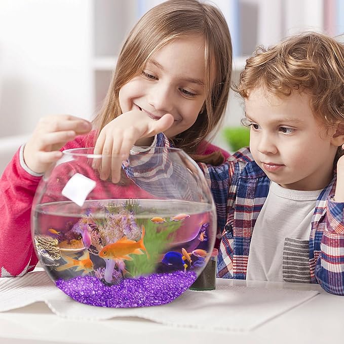 Keedolla Fish Tank Rocks Gravel 15 Oz, Betta Fish Tank Beads Pebbles Aquarium Glass Rocks Stones Marbles Small for Fish Tank, Vase Filler, Succulent Plants Decor - Purple