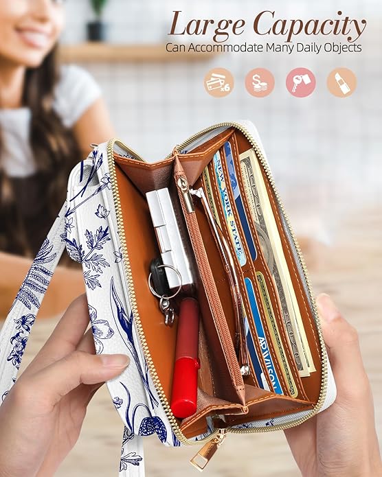 Cute Crossbody Purse Cell Phone Bags for Women - Leather Cellphone Wallet Purse with Handle Rope and Adjustable Shoulder Rope