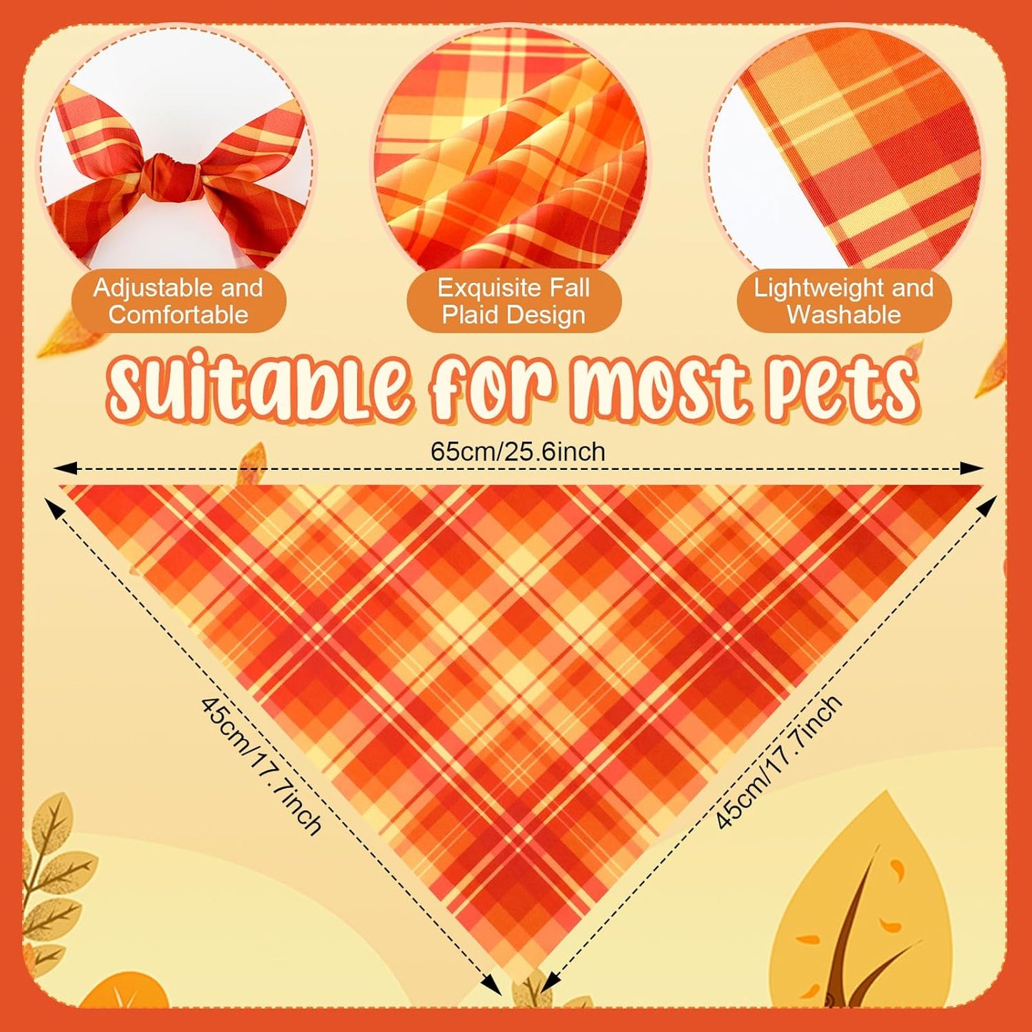 Abbylike 100 Pcs Fall Plaid Dog Bandanas Bulk Thanksgiving Bandanas for Dogs Triangle Kerchief Bib Scarf for Pets Autumn Costume Photo Props Accessories Pet Shops Grooming Services, 25 Styles