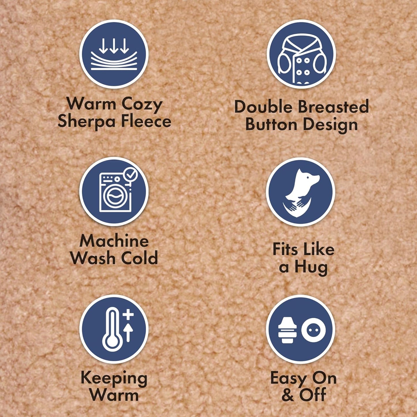 Spark Paws Teddy Dog Sweater, Sherpa Jacket Vest with Warm Fleece Lining, Winter Coat Suitable for Small Medium Large XL XXL Breeds - Brown - L