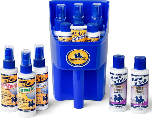 Mane 'n Tail Equine Sampler Set – 9 Travel-Size Products Including Original & Ultimate Gloss Shampoo, Conditioner, Detangler & More