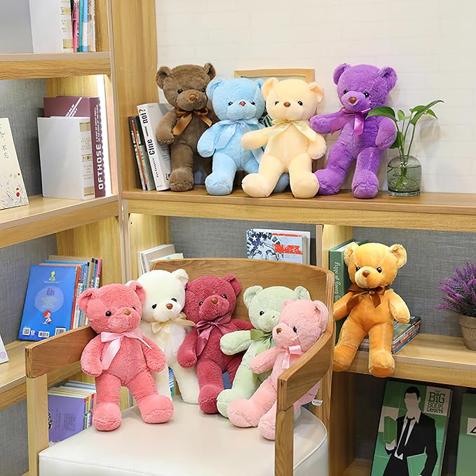Pink Teddy Bear Stuffed Animals 12” Soft Small Teddy Bear Cute Cuddly Stuffed Bear Plush Toys for Kids Girls Birthday Christmas Valentine’s Day Wedding Graduation Party