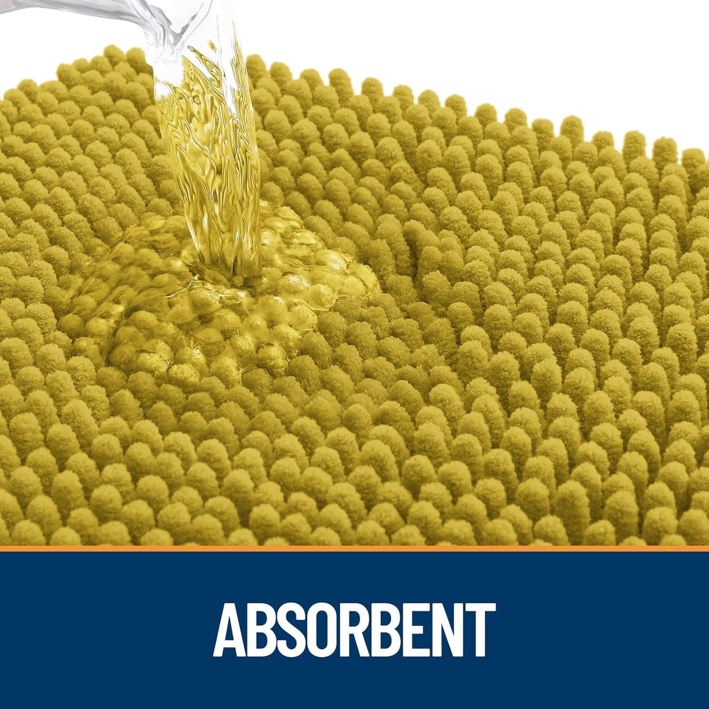 OLANLY Dog Door Mat for Muddy Paws 30x20, Absorbs Moisture and Dirt, Absorbent Non-Slip Washable Doormat, Quick Dry Chenille Mud Mat, Entry Indoor Entryway Carpet for Inside Floor, Mustard Yellow