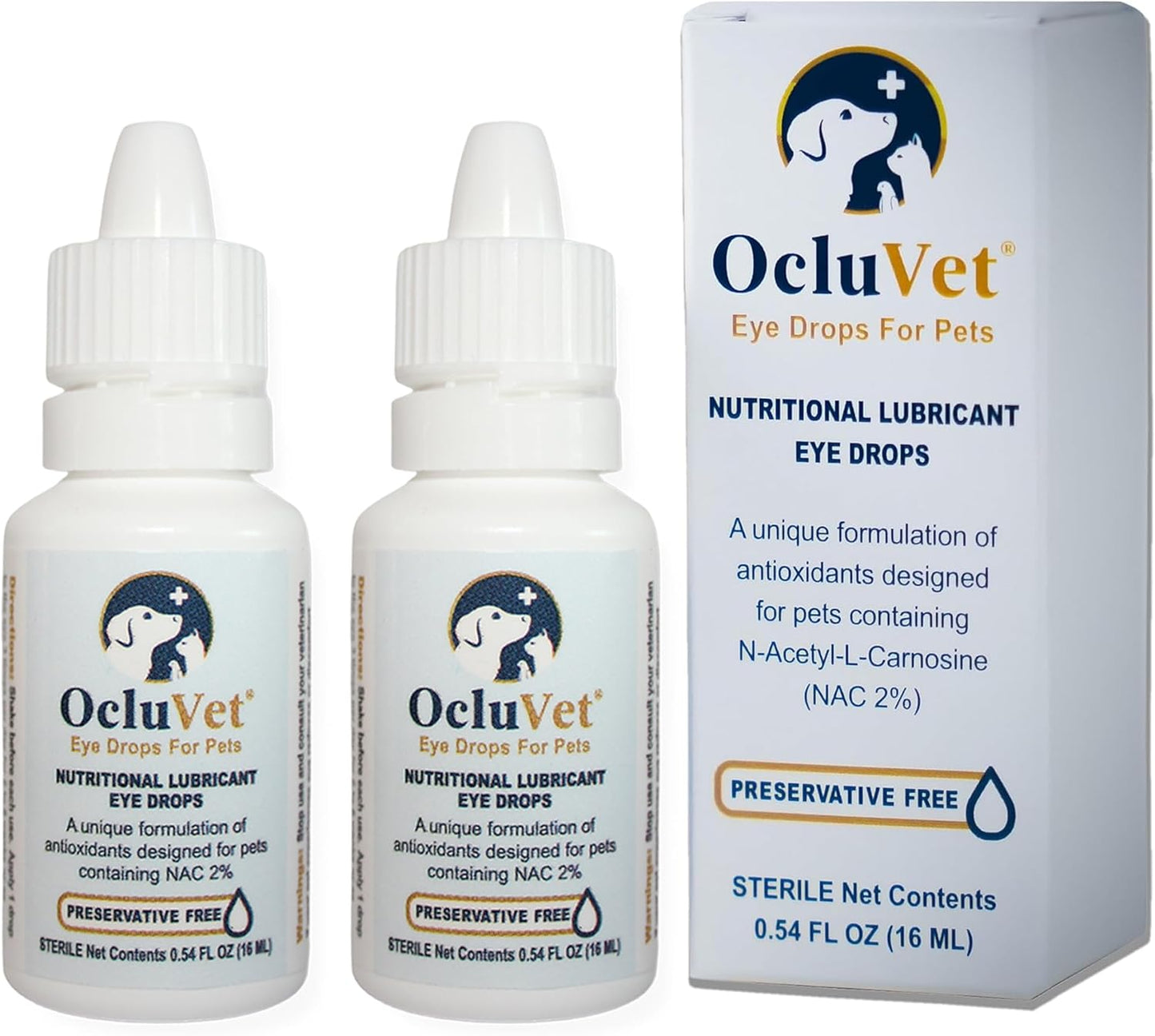 Eye Drops for Pets | Clinically Studied Antioxidants for Pets | Made in The USA | Includes 2% N-Acetyl-L-Carnosine (NAC) | 16mL - 2 Pack