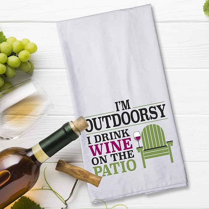 Chris's Stuff Flour Sack Cotton Towel 27" x 27" - Perfect for Glassware & Kitchen - Funny Quote (Outdoorsy)