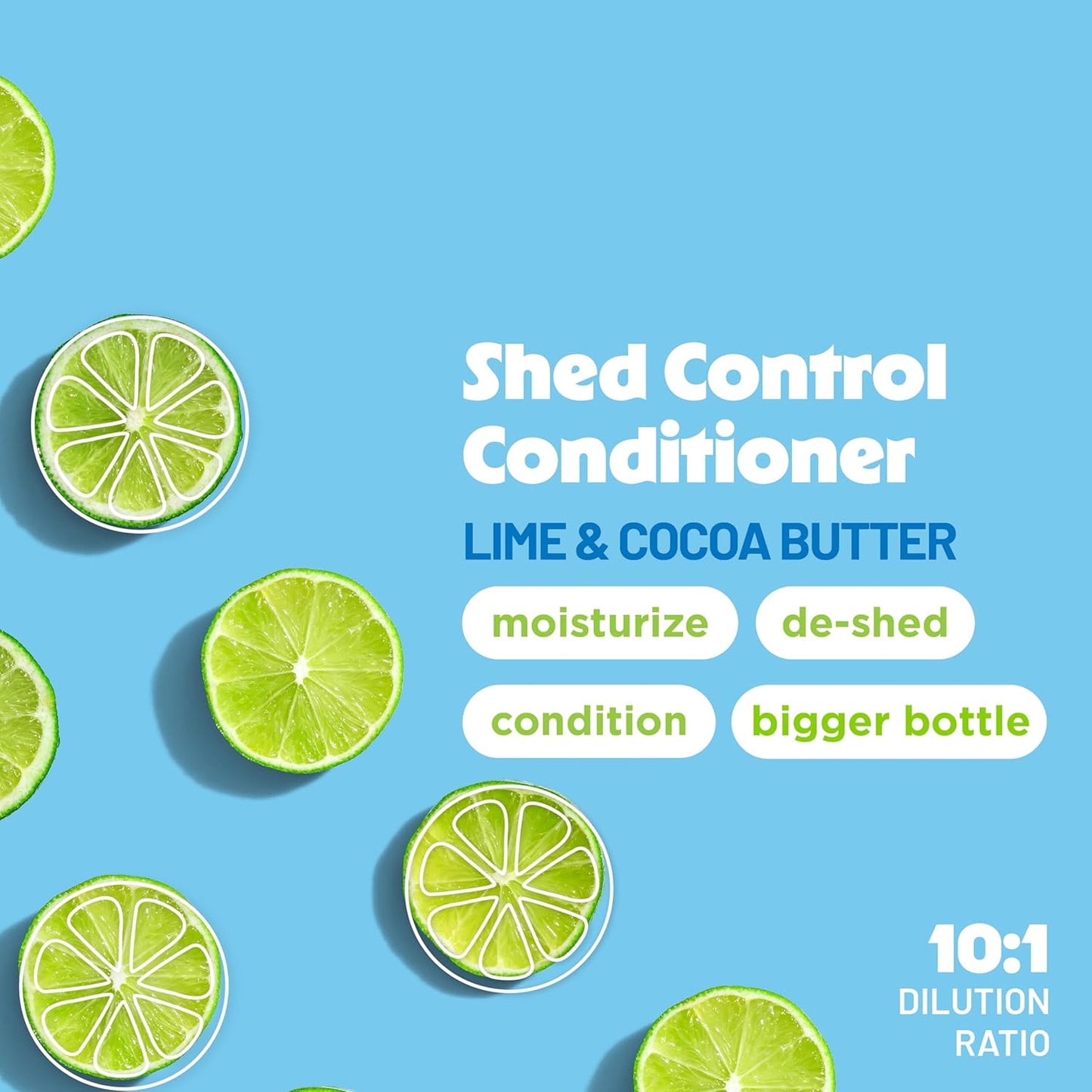 TropiClean Deshedding Dog Conditioner, Professional Conditioner, Reduces Shedding & Softens Coat, Puppy Safe, Lime & Cocoa Butter Scent, 2.5 Gallon