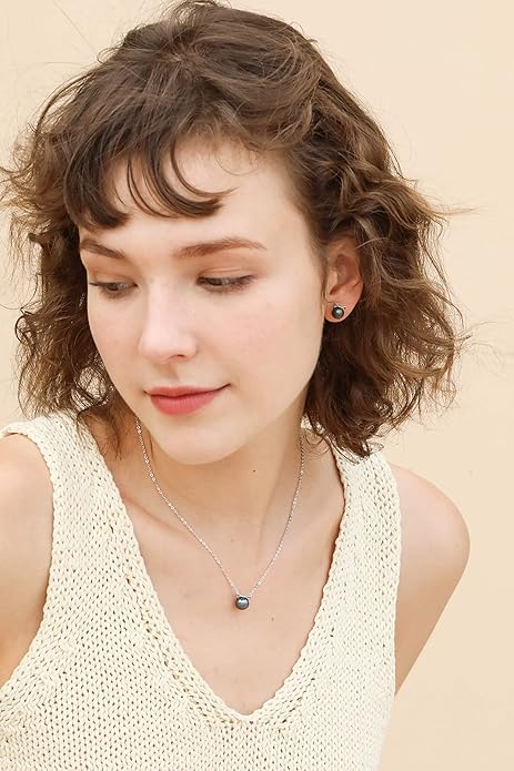 S.Leaf Cat Earrings Pearl Earrings Sterling Silver Earrings for Women Cat Memorial Gifts Cat Gifts for Cat Lovers Cat Jewelry for Women