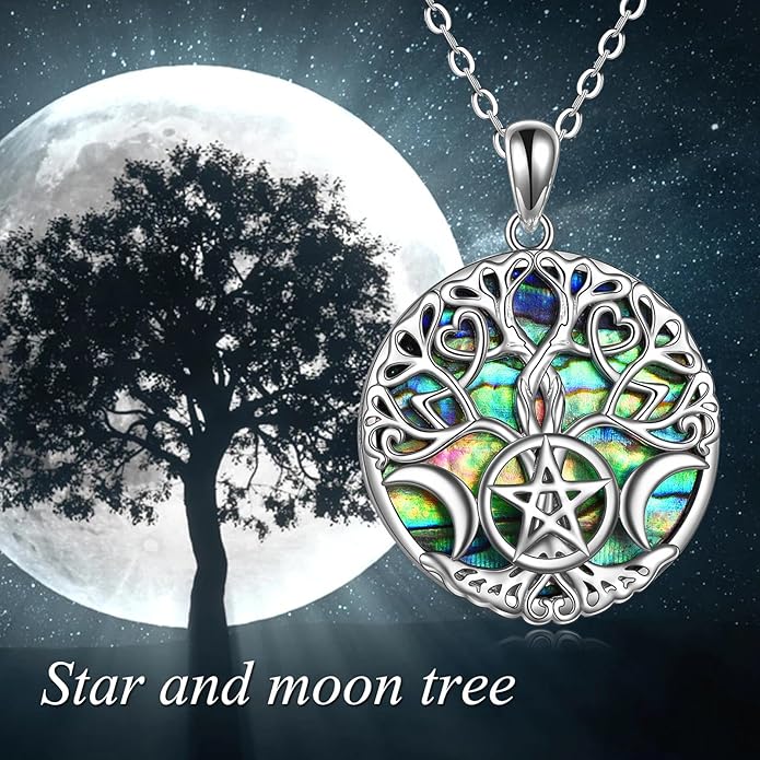 AOBOCO Cat Necklace Sterling Silver Bat Black Cat Quartz Cat Necklace Ghost Pumpkin Pentagram Witch Pendant Necklace Halloween Gifts for Women