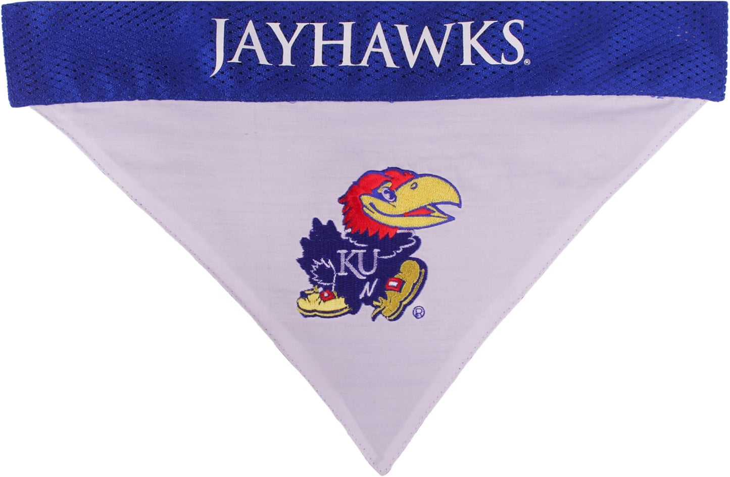 Pets First Collegiate Pet Accessories, Reversible Bandana, Kansas Jayhawks, Large/X-Large