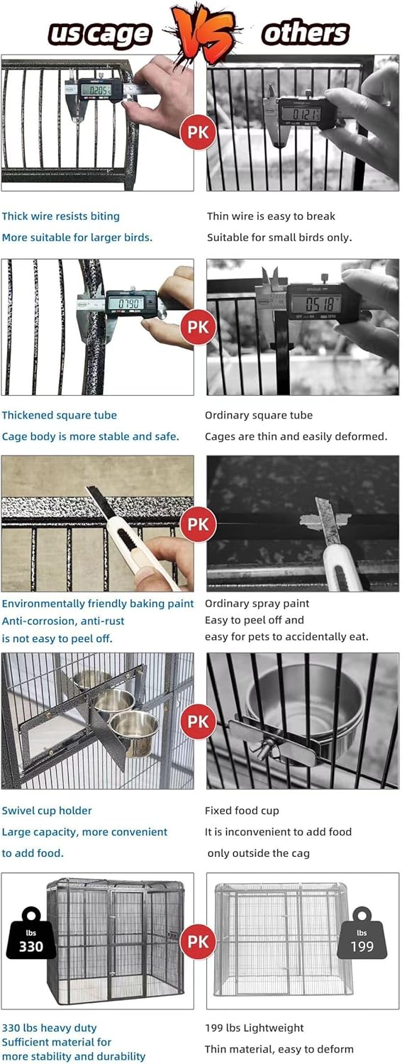 Walk-in Bird Aviary Cage Parrot Macaw Reptile Dog H79xW86xD62 Flight Cage