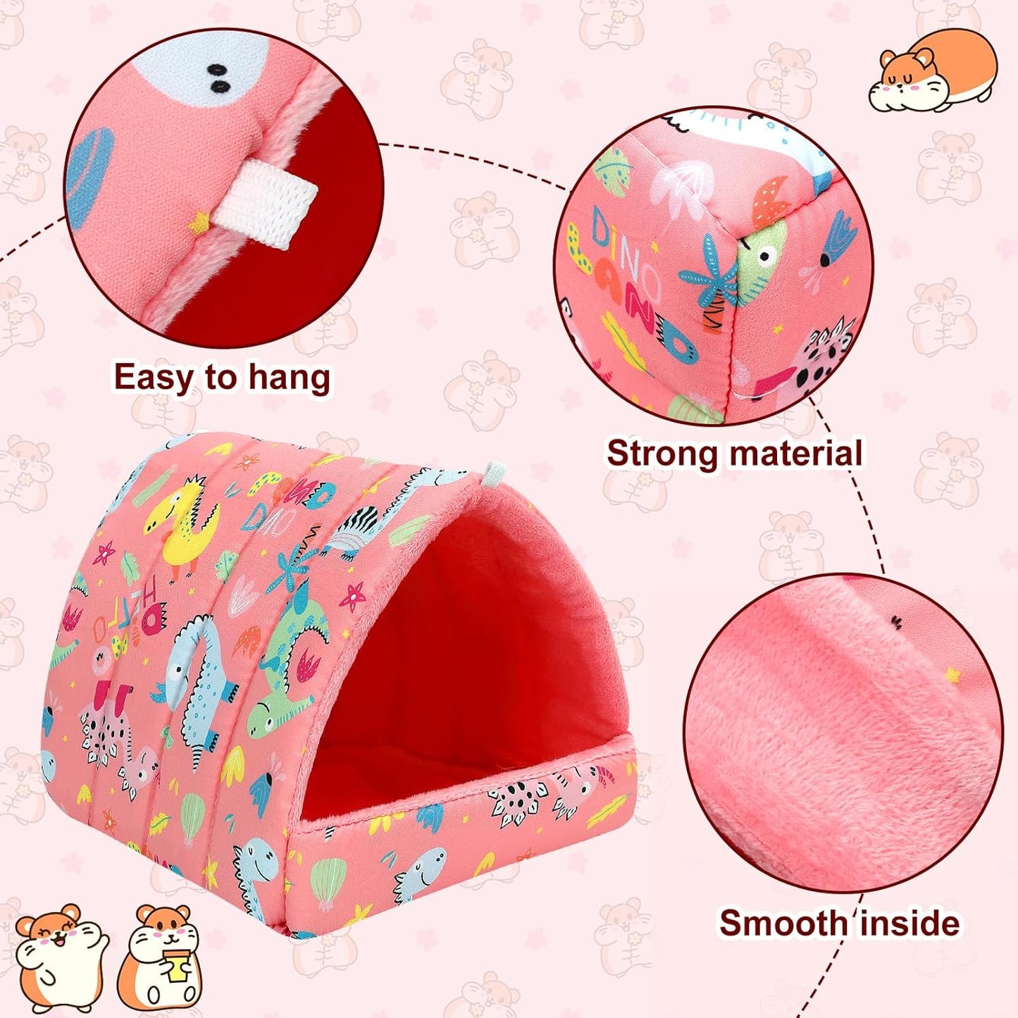 UPINS Guinea Pig Bed, Guinea Pig Hideout Washable Small Animal House Cage Accessories for Dwarf Rabbits Chinchillas Hamsters Hedgehogs Ferrets Bearded Dragons and Rats