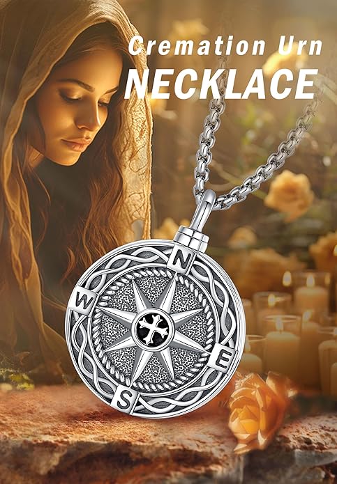 EUDORA Sterling Silver Urn Necklace for Ashes for Women Men, Ash Pendant for Human Cat Dog Ashes, Necklace for Ashes of Loved One Dad Mom Papa Pet Cremation Souvenir Jewelry for Funeral, 20inch