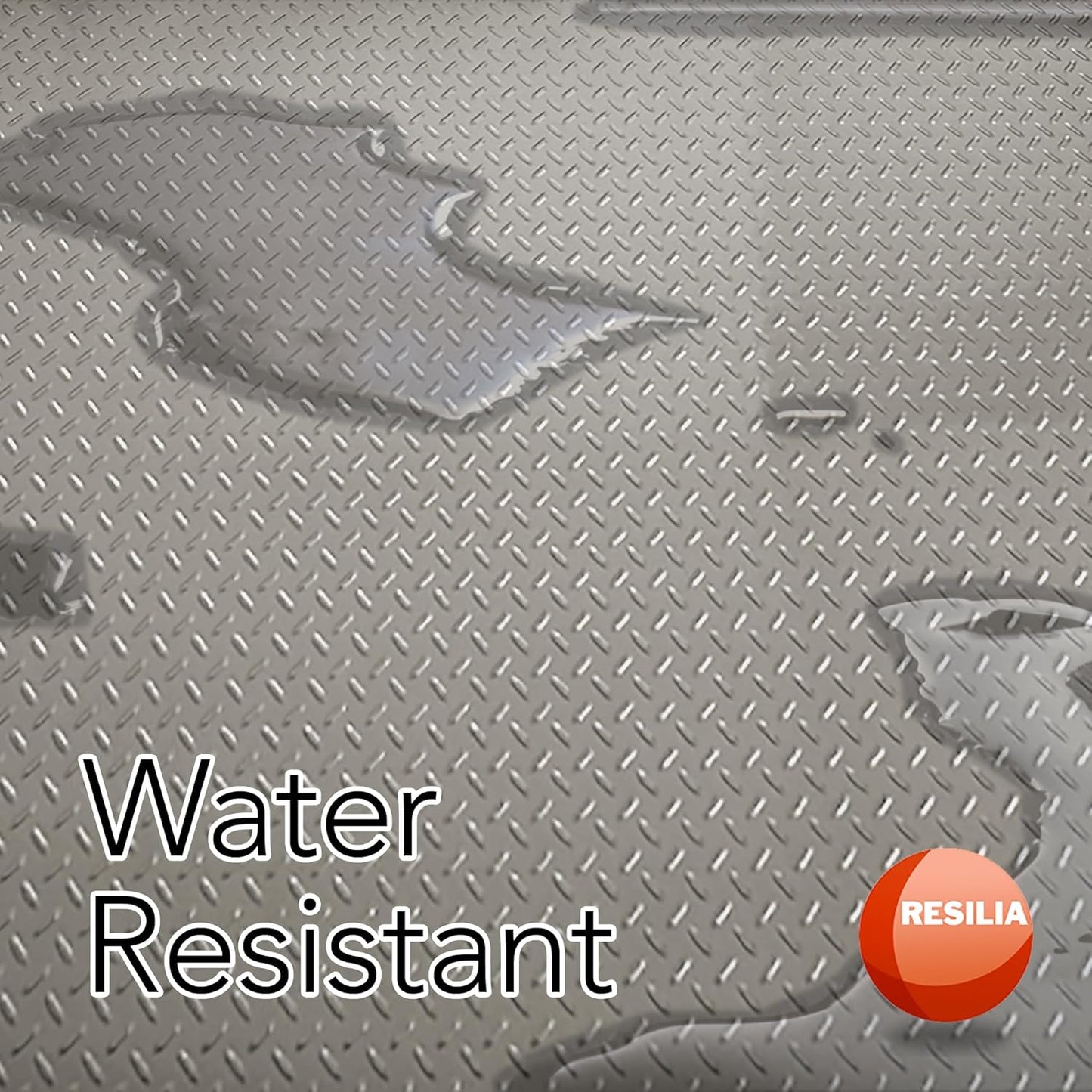 RESILIA Heavy Duty Garage Floor Runner & Protector Mat - Slip Resistant Diamond Plate PVC Mats - Water, Spill, & Stain Resistant, Sandstone (4 feet x 10 feet)