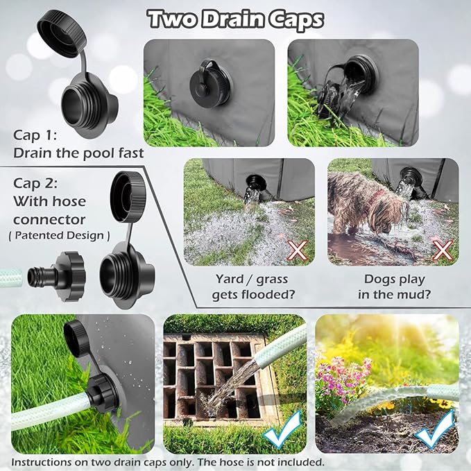 Jasonwell Foldable Dog Pet Bath Pool Collapsible Dog Pet Pool Bathing Tub Kiddie Pool Doggie Wading Pool for Puppy Small Medium Large Dogs Cats and Kids 71" Grey