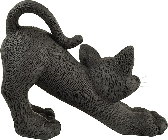 JFSM INC. Whimsical Black Cat Stretching Figurine Cute Collectible - Happy Cat Collection - Gifts for Cat Lovers, Cat Lover Gifts for Women, Cat Lover Gifts for Men, Cat Decor for Cat Lovers
