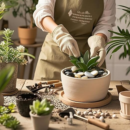 Pebbles for Indoor Plants, 2lbs Colorful River Rocks 1-2 Inch Decorative Pebbles for Planters, High Polished Stones for Vase Filler Fish Tank Landscaping Garden